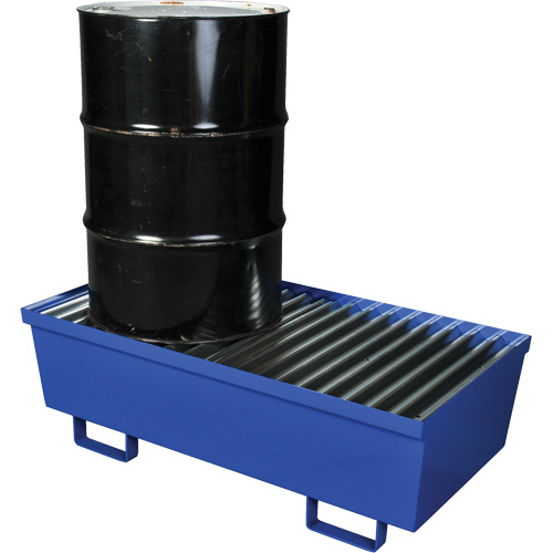 Palette de confinement des d&eacute;versements en acier, Capacit&eacute; de d&eacute;versement 74 gal. US, 27" x 51,25" x 13" Helyx Safety & Industrial Supplies