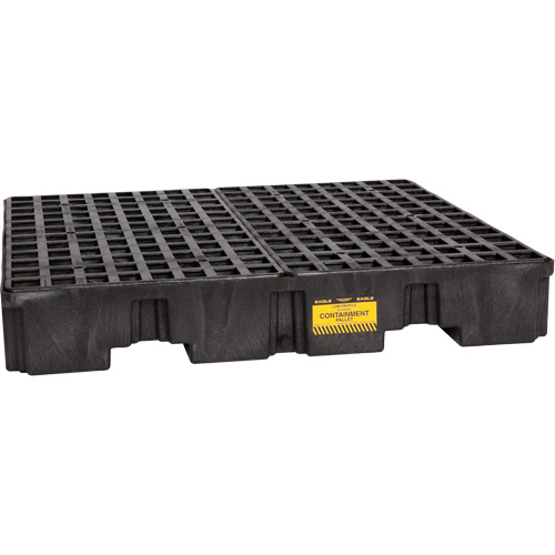 Palette de confinement des d&eacute;versements, Capacit&eacute; de d&eacute;versement 66 gal. US, 51,5'' x 51,5'' x 8" Helyx Safety & Industrial Supplies