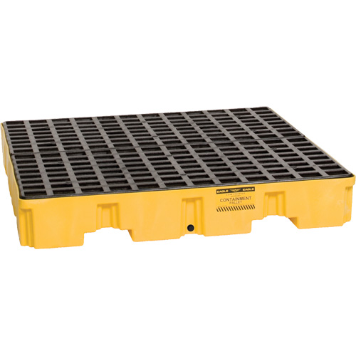 Palette de confinement des d&eacute;versements, Capacit&eacute; de d&eacute;versement 66 gal. US, 51,5'' x 51,5'' x 8" Helyx Safety & Industrial Supplies