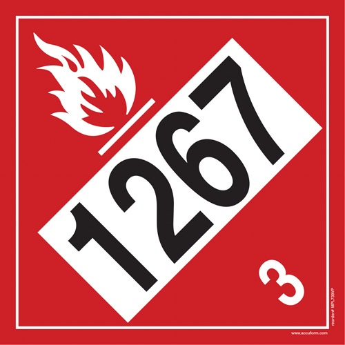 1267 Petroleum Crude Oil Flammable Liquid TDG Placard, Plastic Helyx Safety & Industrial Supplies