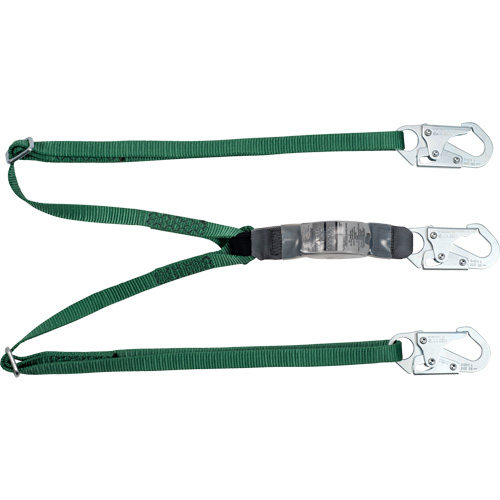 V-Series Lanyard, 6', Snap Hook Center, Snap Hook Leg Ends, Polyester Helyx Safety & Industrial Supplies