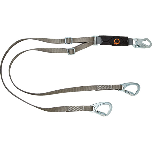 V-Series Tie-Back Lanyard, 6', Carabiner Center, Snap Hook Leg Ends, Polyester Helyx Safety & Industrial Supplies