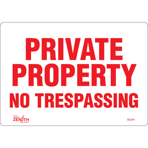 "Private Property" Sign, 7" x 10", Vinyl, English Helyx Safety & Industrial Supplies