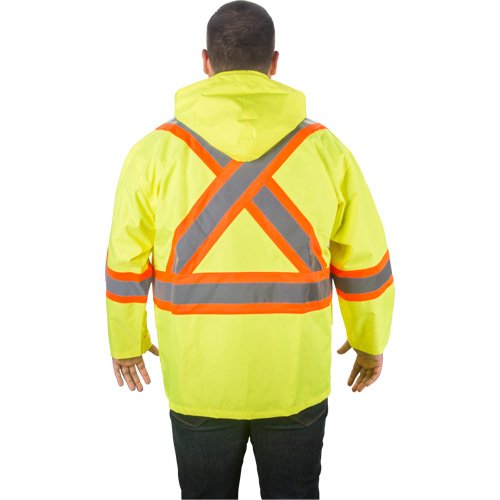 RZ1000 Rain Jacket, Polyester, Small, High Visibility Lime-Yellow Helyx Safety & Industrial Supplies