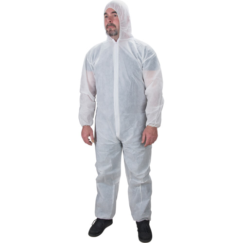 Combinaisons &agrave; capuchon, Moyen, Blanc, Polypropyl&egrave;ne Helyx Safety & Industrial Supplies