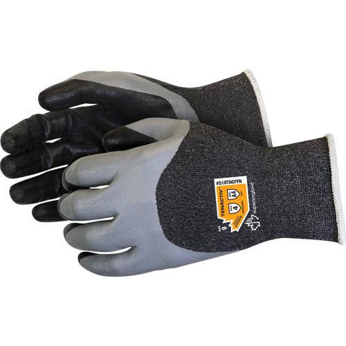 Double-Dipped Cut-Resistant Gloves, Size 5, 18 Gauge, Foam Nitrile Coated, TenActiv Shell, ASTM ANSI Level A4 Helyx Safety & Industrial Supplies