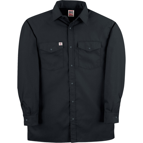 Twill Work Shirt with Snap, Men's, Medium (Tall), Black Helyx Safety & Industrial Supplies