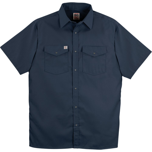 Chemise de travail &agrave; manches courtes en tissu crois&eacute; avec boutons-pression, Hommes, Petit, Bleu marine Helyx Safety & Industrial Supplies
