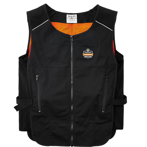 Chill-Its&reg; 6260 Lightweight Phase Change Cooling Vest with Packs, Small/Medium, Black Helyx Safety & Industrial Supplies