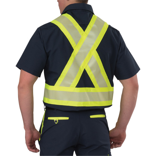 Ripstop High Visibility Short Sleeved Shirt, Polyester, Medium (Tall), Navy Blue Helyx Safety & Industrial Supplies