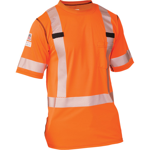 T-shirt &agrave; manches courtes haute visibilit&eacute; Polartec Power Grid, Polyester, 4T-Grand, Orange Helyx Safety & Industrial Supplies