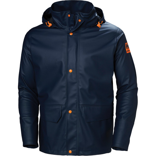 Gale Rain Jacket, Polyester/Polyurethane, Small, Navy Blue Helyx Safety & Industrial Supplies