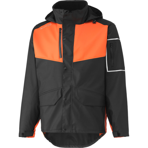 West Coast Waterproof Jacket, Polyester, 2X-Large, Black/Orange Helyx Safety & Industrial Supplies