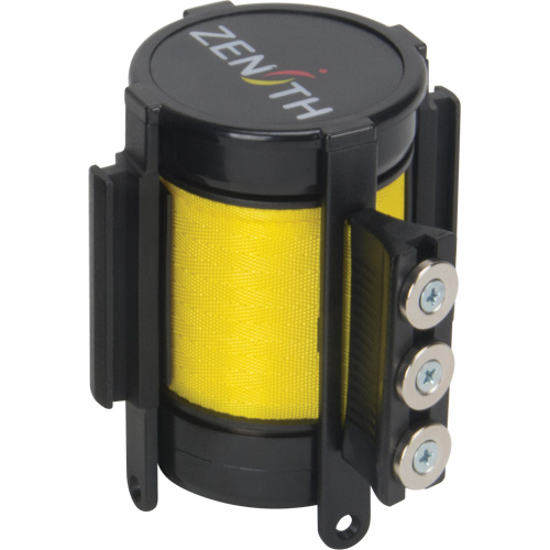 Cassette de ruban magn&eacute;tique pour barri&egrave;re de contr&ocirc;le des foules personnalis&eacute;e, 12', Ruban Jaune Helyx Safety & Industrial Supplies