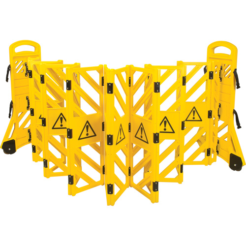 Barri&egrave;re mobile portative, 40" h x 13' lo, Jaune Helyx Safety & Industrial Supplies