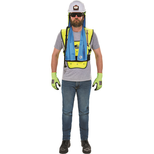 Chill-Its&reg; 6687 Economy Dry Evaporative Cooling Vest, Large/X-Large, High Visibility Lime-Yellow Helyx Safety & Industrial Supplies