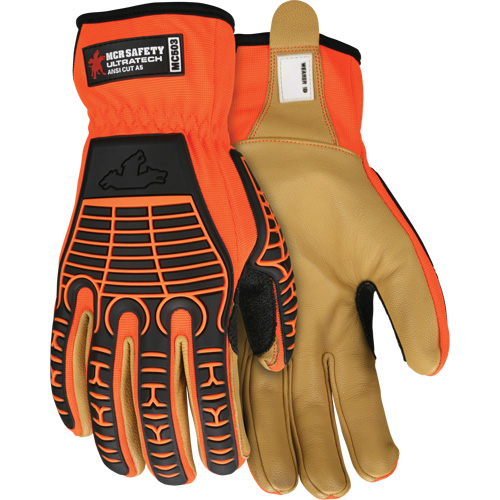 Gants antichocs Predator, Moyen, Paume en Cuir fleur, Poignet Boucle et crochet Helyx Safety & Industrial Supplies