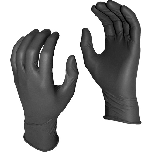 Grease Monkey&reg; Disposable Gloves, Small, Nitrile, 5-mil, Powder-Free, Black Helyx Safety & Industrial Supplies