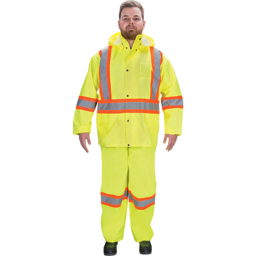 RZ1000 Rain Suit, Polyester, Small, High Visibility Lime-Yellow Helyx Safety & Industrial Supplies