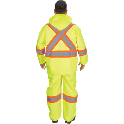 RZ1000 Rain Suit, Polyester, Small, High Visibility Lime-Yellow Helyx Safety & Industrial Supplies