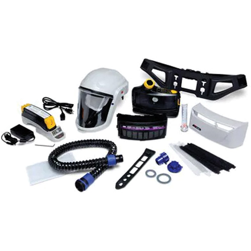 Trousse d'ensemble respirateur d'&eacute;puration d'air propuls&eacute; pour peintre Versaflo, Capuchon & visi&egrave;re, Pile Lithium-ion Helyx Safety & Industrial Supplies