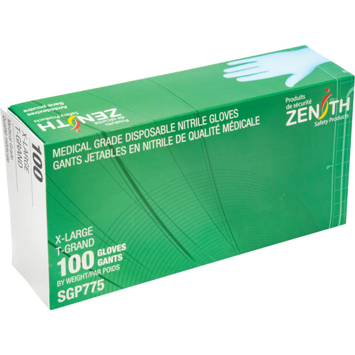 Puncture-Resistant Medical-Grade Disposable Gloves, X-Large, Nitrile, 4.5-mil, Powder-Free, Blue, Class 2 Helyx Safety & Industrial Supplies
