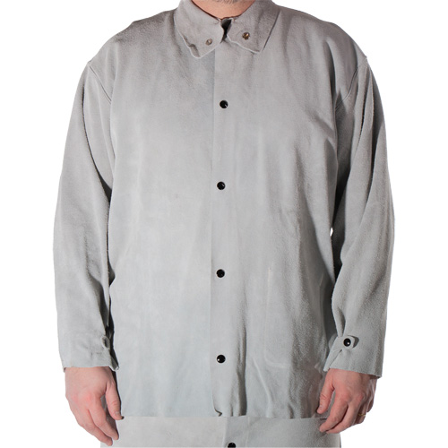 Cowhide Split Leather Welding Jacket, Leather, Small, Grey Helyx Safety & Industrial Supplies