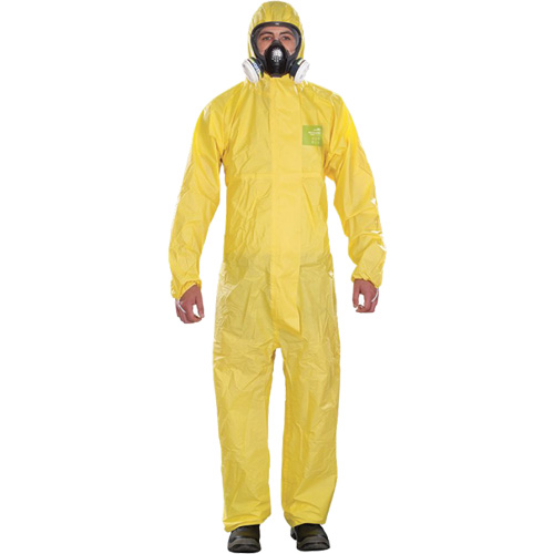 Microchem&reg; Medium-Duty Disposable Coveralls, Small, Yellow, Polypropylene Helyx Safety & Industrial Supplies