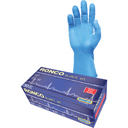 Blurite XPL Examination Gloves, Small, Nitrile, 8-mil, Powder-Free, Blue, Class 2 Helyx Safety & Industrial Supplies