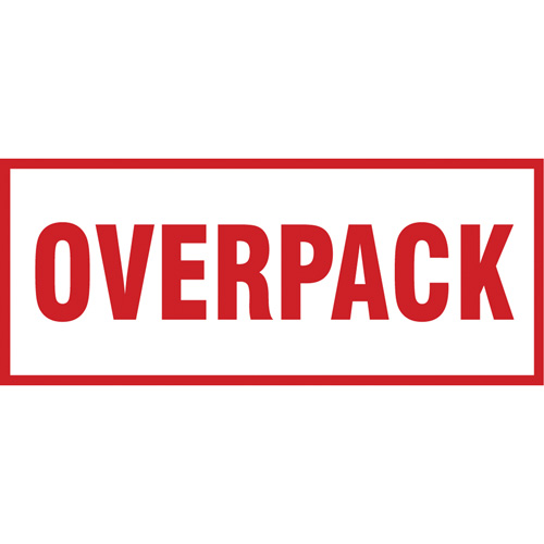 "Overpack" Handling Labels, 6" L x 2-1/2" W, Red on White Helyx Safety & Industrial Supplies