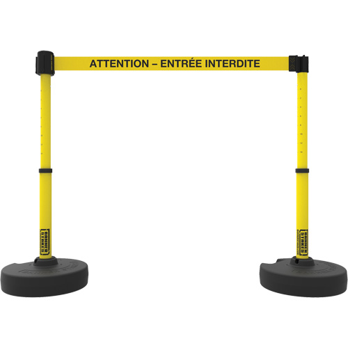Ensemble de montants pour barri&egrave;re Plus, Plastique, 42" h, Ruban Jaune, Longueur du ruban 15' Helyx Safety & Industrial Supplies