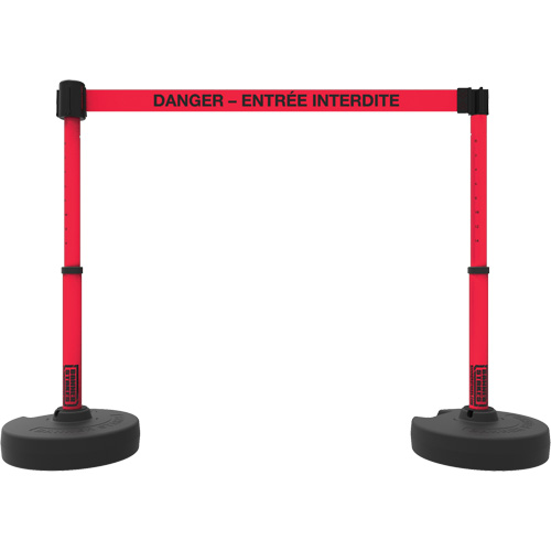Plus Barrier Post Set, Plastic, 42" H, Red Tape, 15' Tape Length Helyx Safety & Industrial Supplies