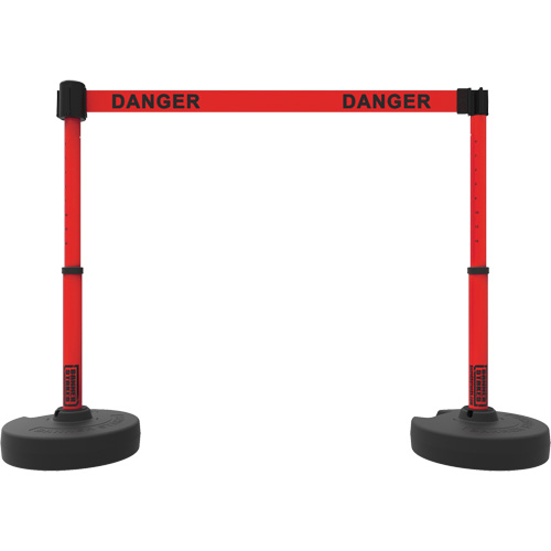 Plus Barrier Post Set, Plastic, 42" H, Red Tape, 15' Tape Length Helyx Safety & Industrial Supplies