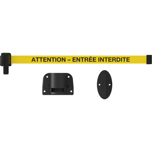 Plus Wall Mount Barrier System, Plastic, Screw Mount, 15', Yellow Tape Helyx Safety & Industrial Supplies