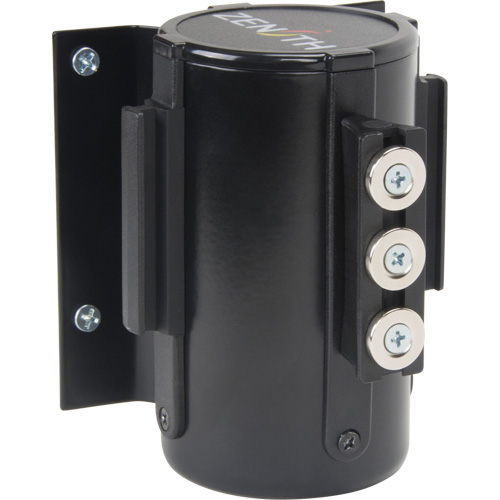 Wall Mount Barrier with Magnetic Tape, Steel, Screw Mount, 12', Black Tape Helyx Safety & Industrial Supplies