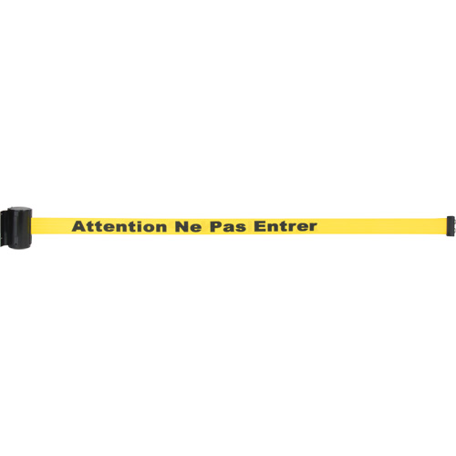 Cassette de ruban magn&eacute;tique pour barri&egrave;re de contr&ocirc;le des foules personnalis&eacute;e, Attention ne pas entrer, 7', Ruban Jaune Helyx Safety & Industrial Supplies