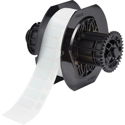 &eacute;tiquettes pour laboratoire et couvercles de flacon r&eacute;sistant aux produits chimiques de s&eacute;rie B33, Polyester, 1" lo x 0,5" h, Blanc Helyx Safety & Industrial Supplies