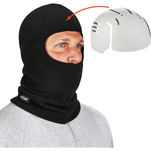 N-Ferno&reg; Zippered Balaclava Face Mask with Bump Cap Insert, Fleece/Polyester, Black Helyx Safety & Industrial Supplies