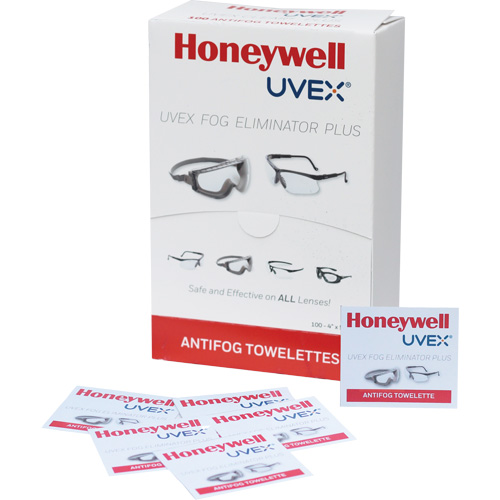 Uvex&reg; Fog Eliminator Plus Lens Towelettes, 4" x 5", Pack Of 100 Helyx Safety & Industrial Supplies