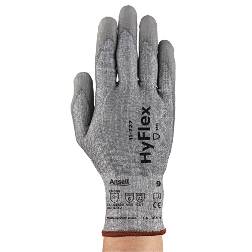 HyFlex&reg; 11-727 Series Cut Resistant Gloves, Size 8, 15 Gauge, Polyurethane Coated, Intercept Shell, ASTM ANSI Level A2/EN 388 Level B Helyx Safety & Industrial Supplies