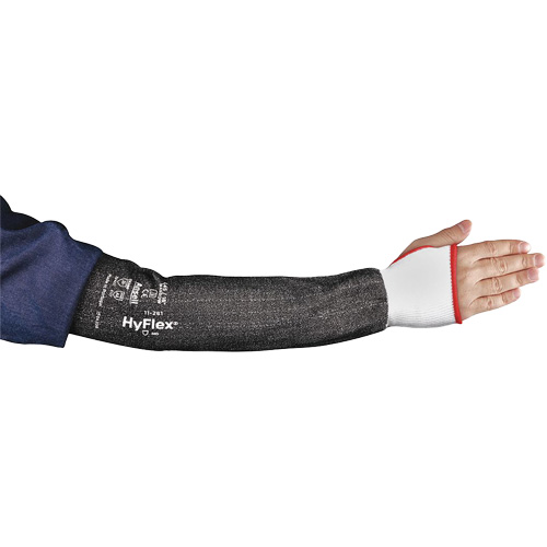 HYFLEX&reg; 11-281 Narrow Thumb Protective Arm Sleeve, Intercept, 22", ASTM ANSI Level A4, Grey Helyx Safety & Industrial Supplies