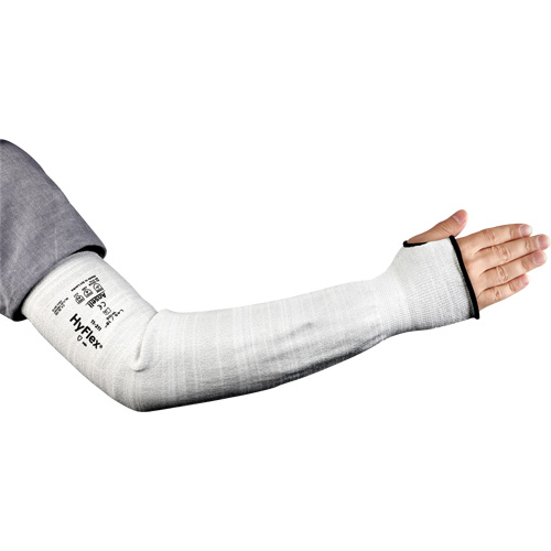 HyFlex&reg; 11-211 Series Wide Cut Resistant Sleeve, Intercept, 18", ASTM ANSI Level A2/EN 388 Level 2, Grey Helyx Safety & Industrial Supplies