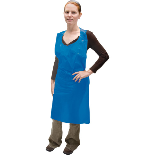 Polyethylene Apron, Polyethylene, Blue, 35" W x 46" L Helyx Safety & Industrial Supplies