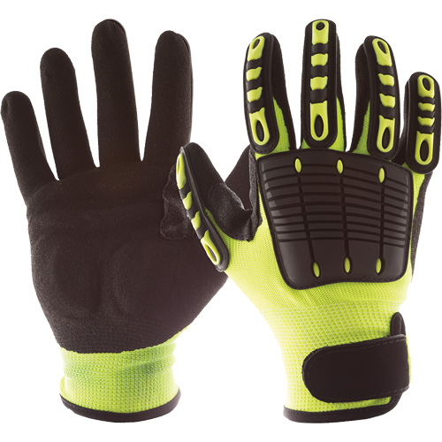 Back Tracker Impact Gloves with Back of Hand Protection, Small, Nitrile Palm, Hook & Loop Cuff Helyx Safety & Industrial Supplies