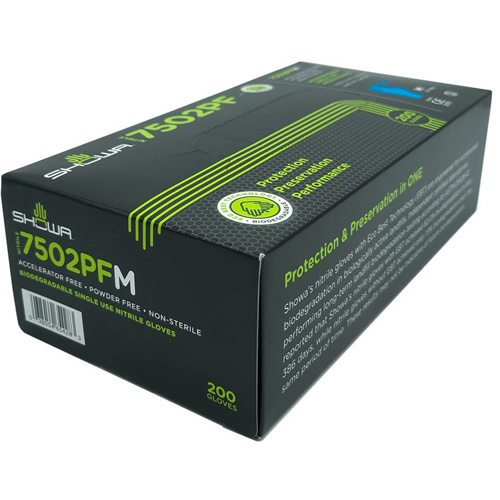 Biodegradable Disposable Gloves, X-Small, Nitrile, 2.5-mil, Powder-Free, Blue Helyx Safety & Industrial Supplies