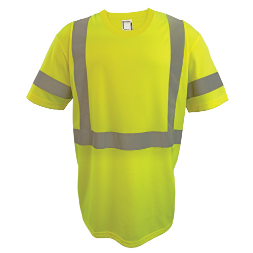 Chemise de s&eacute;curit&eacute; &agrave; manches courtes, Polyester, 2T-Grand, Jaune lime haute visibilit&eacute; Helyx Safety & Industrial Supplies