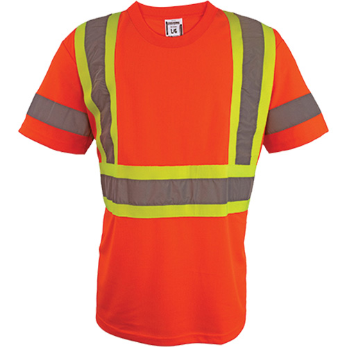 Chemise de s&eacute;curit&eacute; &agrave; manches courtes, Polyester, 2T-Grand, Orange haute visibilit&eacute; Helyx Safety & Industrial Supplies