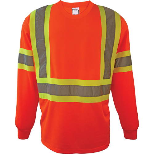 Chemise de s&eacute;curit&eacute; &agrave; manches longues, Polyester, 2T-Grand, Orange haute visibilit&eacute; Helyx Safety & Industrial Supplies