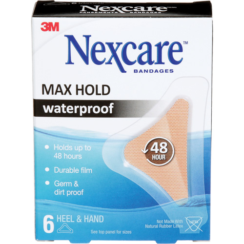 Pansements imperm&eacute;ables &agrave; tenue maximale Nexcare, Main/Talon, 3-1/2", Plastique, St&eacute;rile Helyx Safety & Industrial Supplies