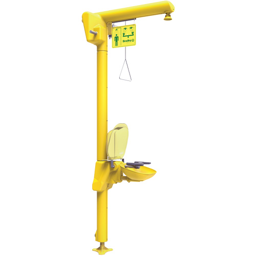 Halo Heat Trace Shower & Eye/Face Wash Unit, Pedestal Helyx Safety & Industrial Supplies